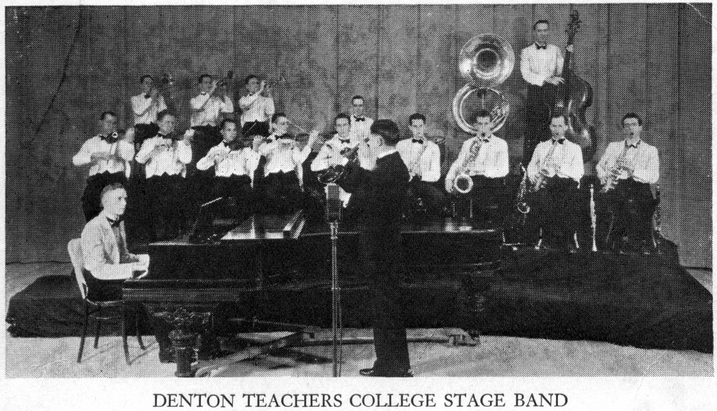 Rudi playing with the Denton Teachers College Band, 1935
